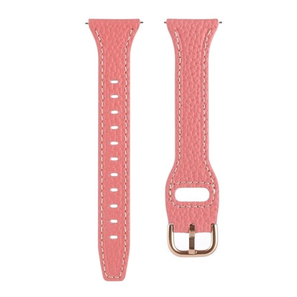 20 mm Universal klockarmband i äkta läder med litchitextur - Mörkrosa Rosa