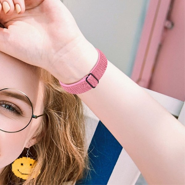 Fitbit Versa 2 / Versa Lite elastiskt klockarmband med justerbart spänne - Rosa Rosa