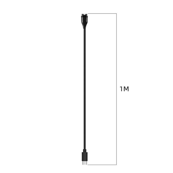 100 cm typ C-laddningskabel för Garmin-klocka Svart