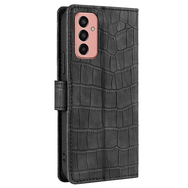 Læderetui med Krokodille Tekstur til Samsung Galaxy M13 4g - Sort Black