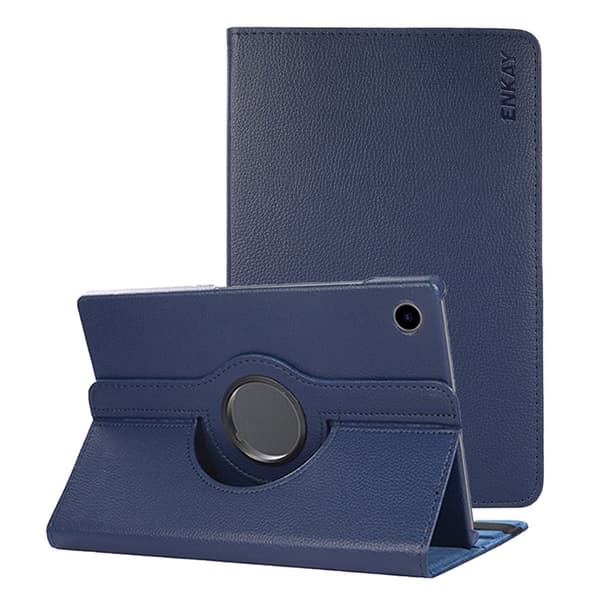 HAT-PRINCE Samsung Galaxy Tab A8 10.5 (2021) läderfodral med litchi-textur - Mörkblå Blå