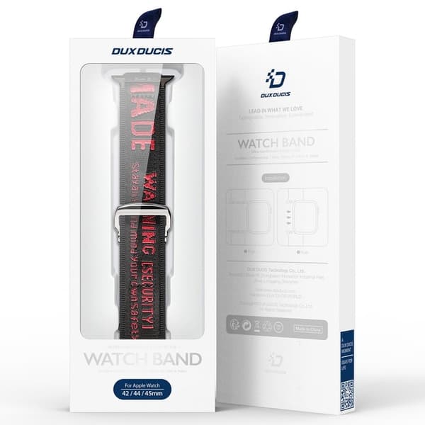 DUX DUCIS Apple Watch Series 8 (41mm) nylonkellohihna - Musta / Punainen Red