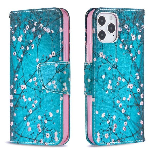 Wonderland iPhone 12 Pro / iPhone 12 flip etui - Blomstergrene Pink