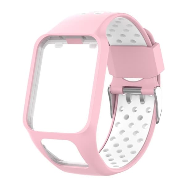 TomTom Runner 2 / 3 / Multi-Sport tvåfärgat klockband av silikon - Rosa / Vit Rosa