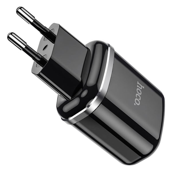 HOCO N4 Aspiring oplader med to porte (EU) - Sort Black