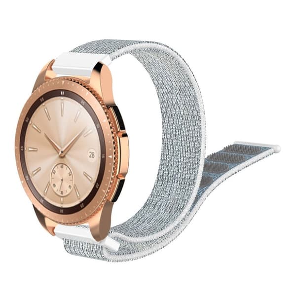 Samsung Galaxy Watch (42mm) nylonurrem med velcro - grå / hvid Silver grey