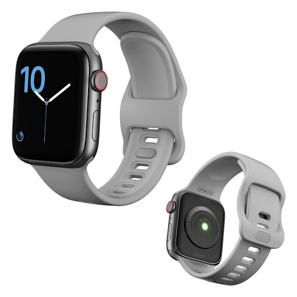 Apple Watch Series 5 44mm simpel silikone Urrem - Grå Silver grey