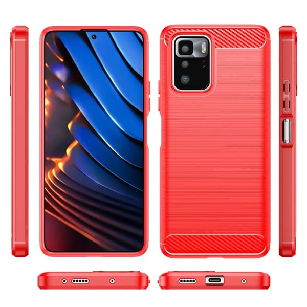 Carbon Flex Etui Xiaomi Poco X3 GT - Rød Red