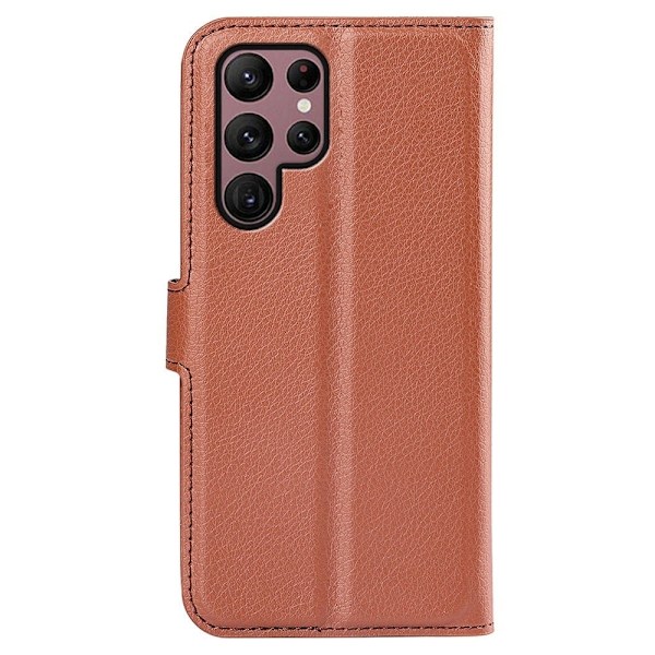 Klassisk Samsung Galaxy S23 Ultra Flip Etui - Brun Brown