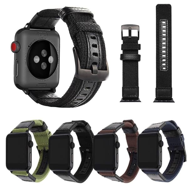 Apple Watch (45 mm) stilig klokkerem i nylon - Blå Blue