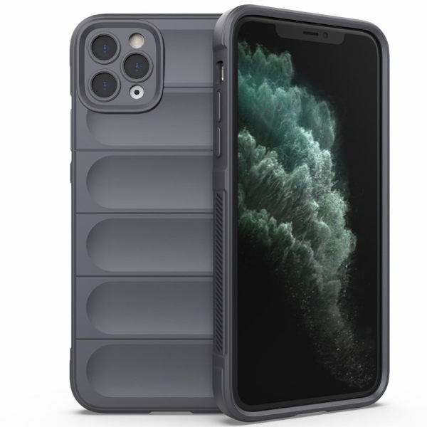 Blødt grebsformet iPhone 11 Pro cover - Mørkegrå Silver grey