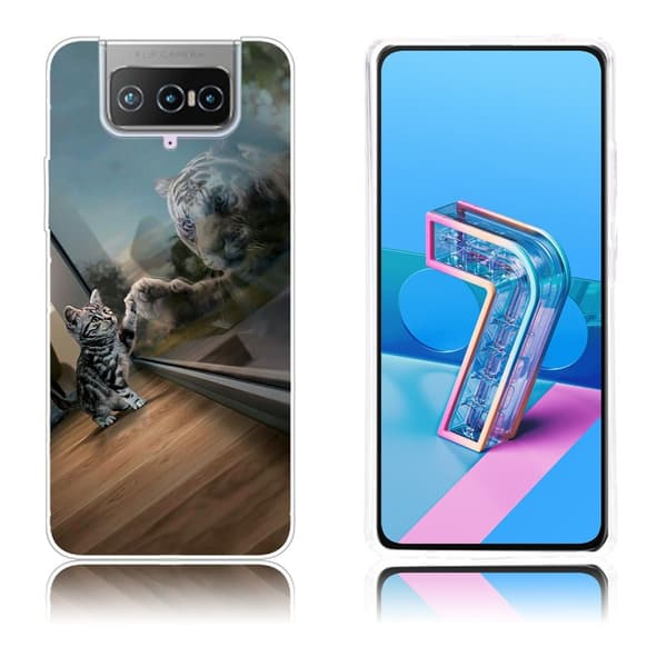 Deco Asus Zenfone 7 Pro skal - Katt Och Tiger Reflektion multifärg