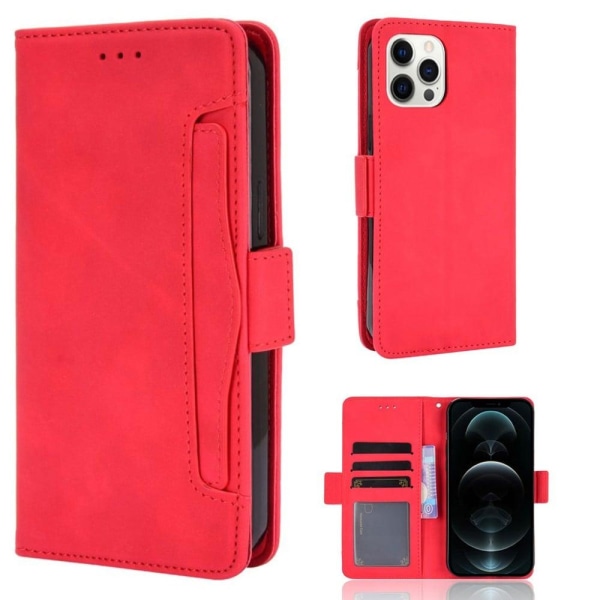 Modernt iPhone 13 Pro Max fodral med plånbok - Röd Röd