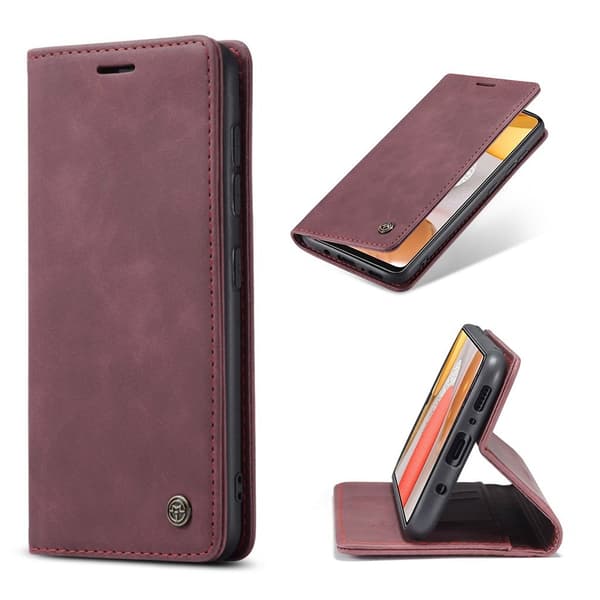 CaseMe Samsung Galaxy S21 Plus Vintage Case - Viininpunainen Red