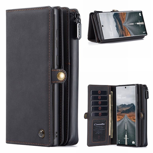 CaseMe Samsung Galaxy S21 Plus 2-i-1 plånbok - Svart Svart