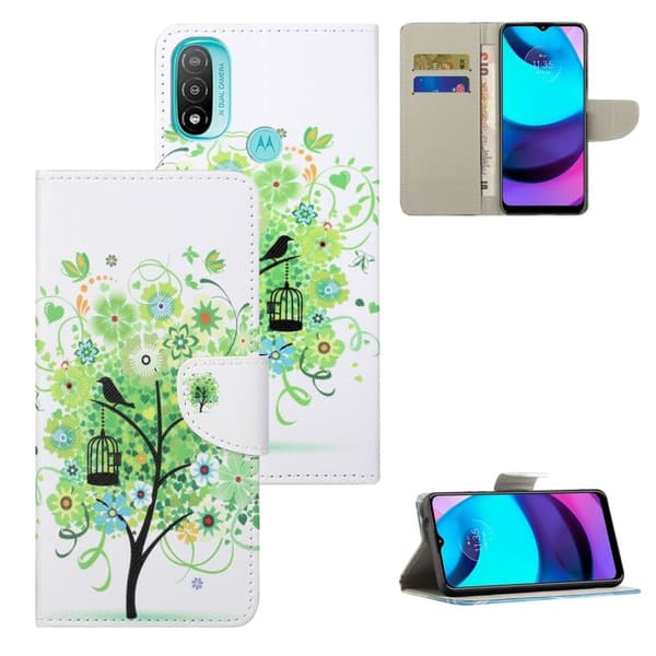 Wonderland Motorola Moto E30 / E20 / E40 Läppäkotelo - Vihreä Puu Green