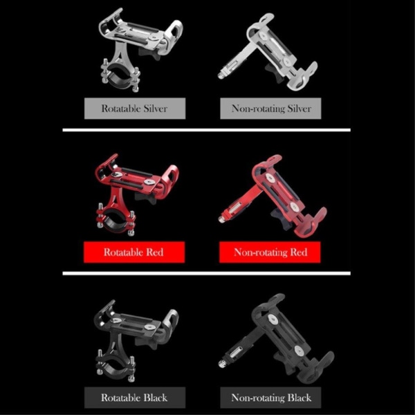 Universaali polkupyörän kiinnike 4,7-6,5 tuuman puhelimelle - Punainen / Punainen Red
