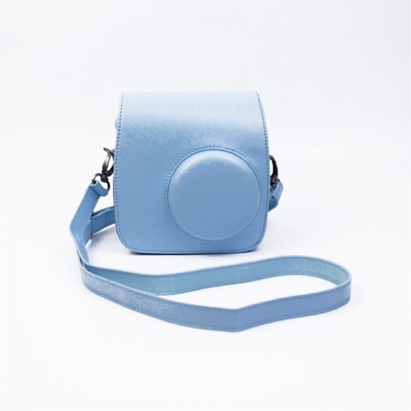 Fujifilm Instax Mini 7 Plus läderfodral med axelrem - Blå Blå