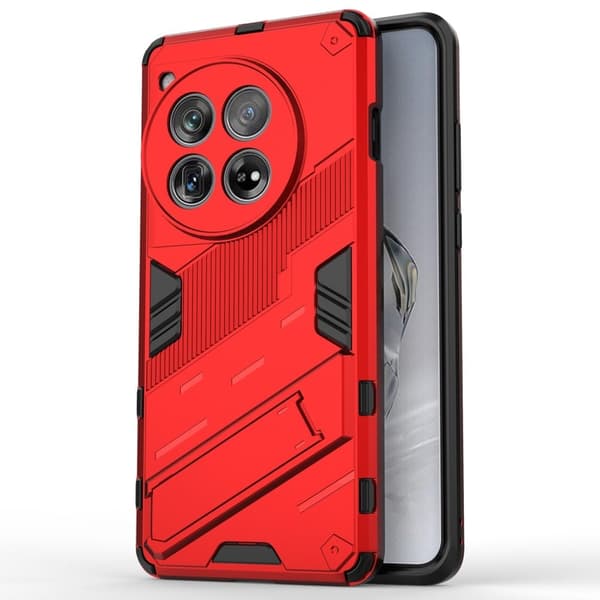 Støtsikkert hybriddeksel med et moderne preg for OnePlus 12 - Rød Red