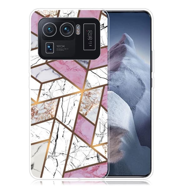 Marble Xiaomi Mi 11 Ultra Etui - Rose / Hvit / Grå Klinkekule Multicolor