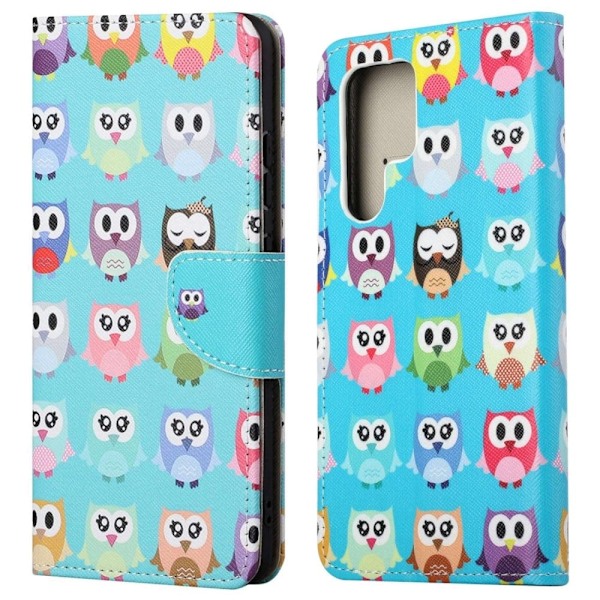 Wonderland Samsung Galaxy S23 Ultra Läppäkotelo - Owls Multicolor