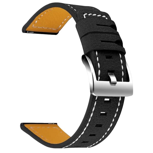 Amazfit GTS / GTR 42mm urrem i okselæder - Sort Black