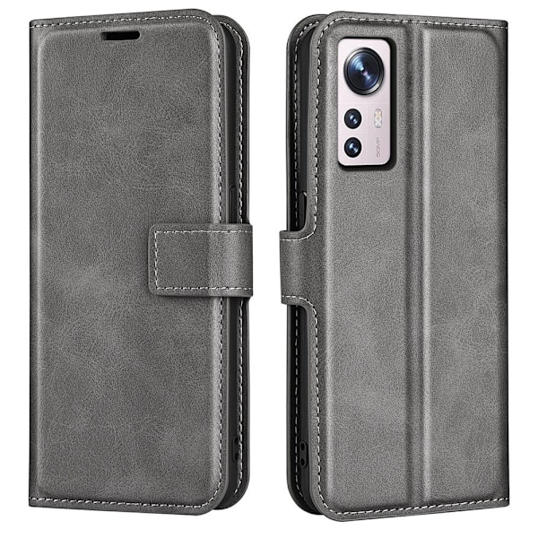 Hållbart konstläder Xiaomi 12 Lite fodral med plånbok - Silver/Grå Silvergrå