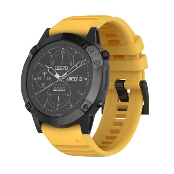 Garmin Fenix 6X Pro / 6X silikoneurrem - Gul Yellow