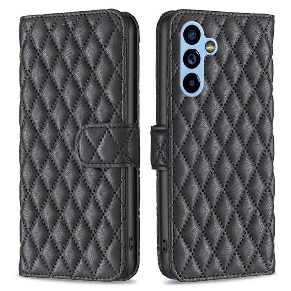 Rombuskuvioinen matta läppäkotelo Samsung Galaxy A54 - Musta Black