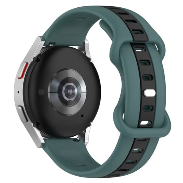 20mm Universal kaksivärinen silikoni ranneke - Oliivinvihreä / Musta Green