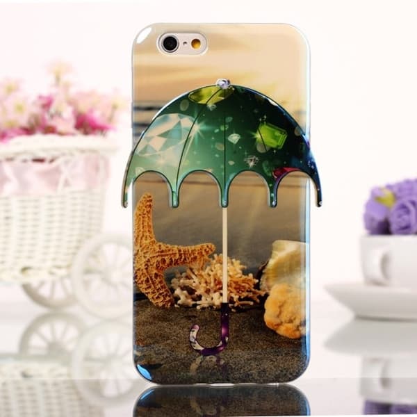 3D Umbrella (Starfish - Diamonds) iPhone 6 Deksel Multicolor