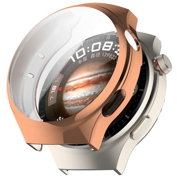 Huawei Watch 4 Pro Flexible Watch Case Anti Scratch Full Dekselage Protective Deksel - Electroplate Silver Pink