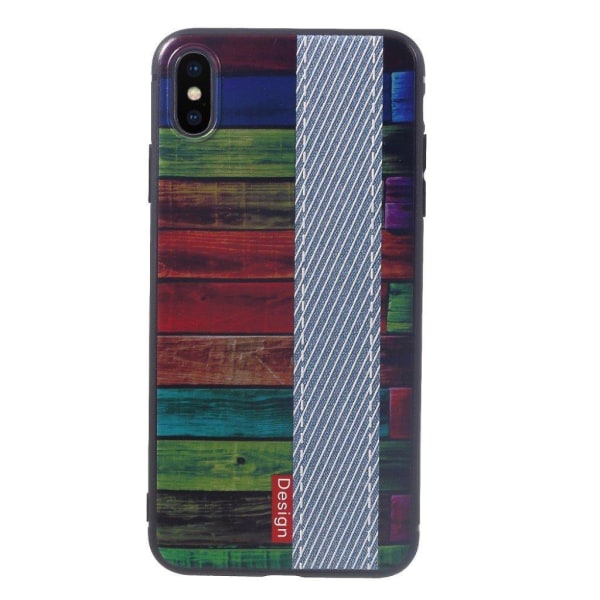 iPhone Xs Max embossed pattern soft gel case - Style H multifärg