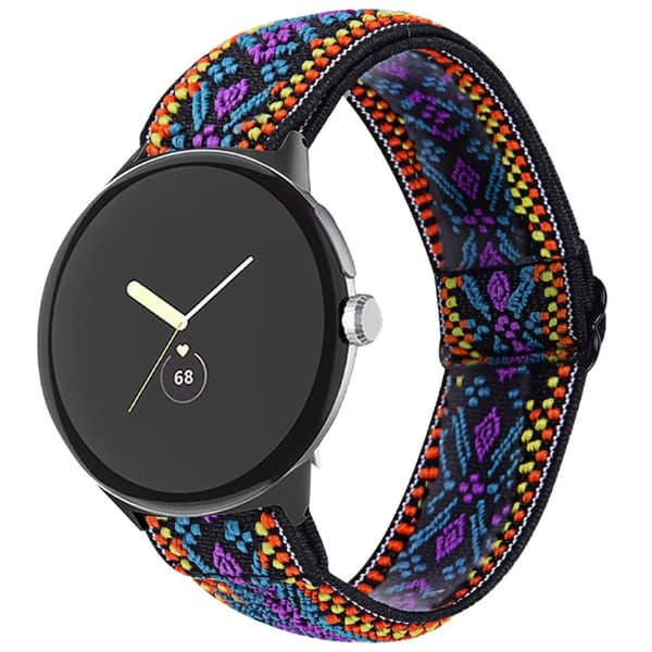 Google Pixel Watch elastisk klokkerem i flettet stil - Gul / Gul Multicolor
