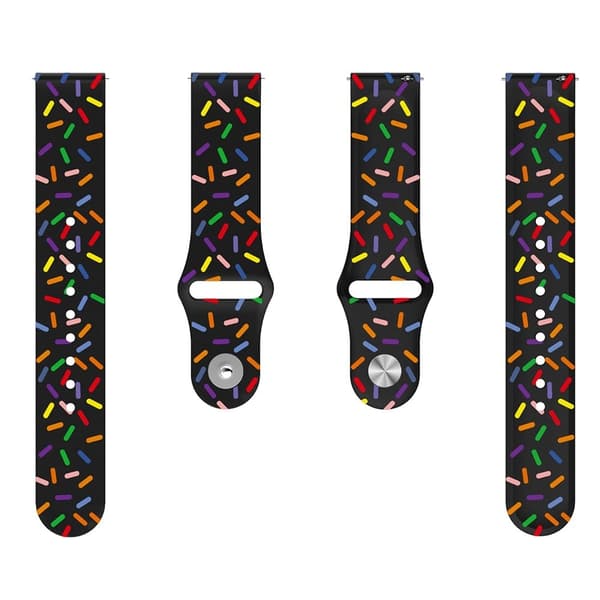 22mm Universal väri piste silikoni hihna - Musta Black