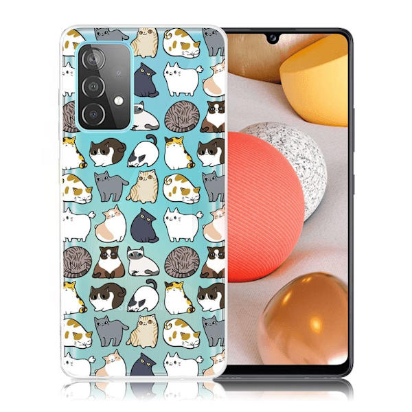 Deco Samsung Galaxy A52 5G etui - søde katte Multicolor