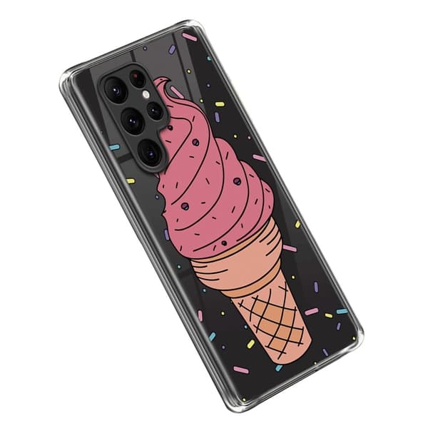 Deco Samsung Galaxy S23 Ultra Etui - Ice Cream Pink
