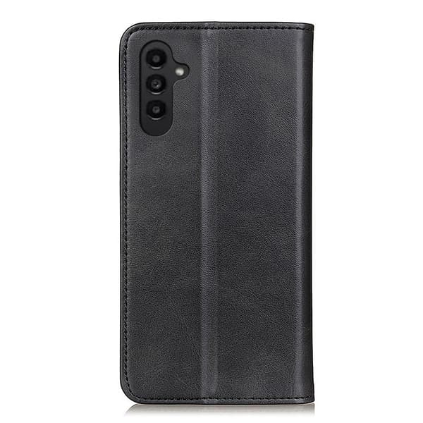 Flip Etui med Pung i Ægte Læder til Samsung Galaxy A14 - Sort Black