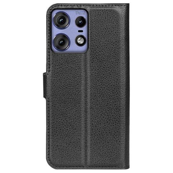 Klassisk Motorola Edge 50 Pro flip etui - Sort Black