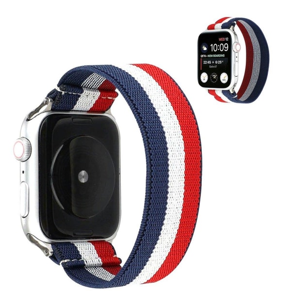 Apple Watch Series 6 / 5 44mm joustava kellonauha - Sininen / Valkoinen / Punainen Multicolor