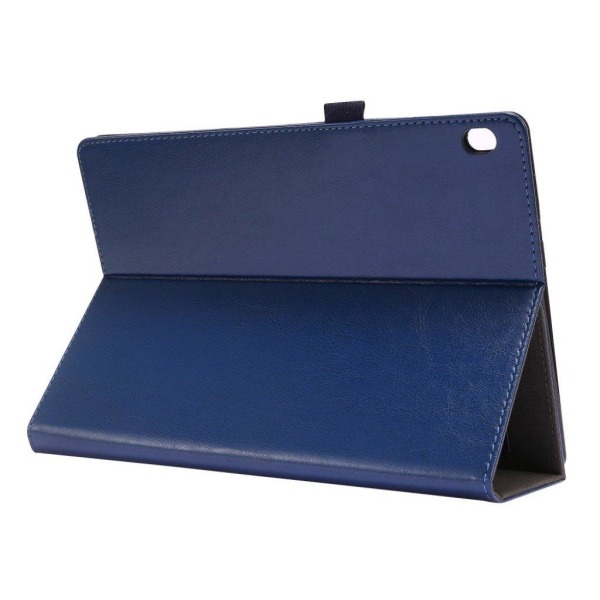 Crazy Horse Lenovo Tab M10 leather flip case - Blue Blå