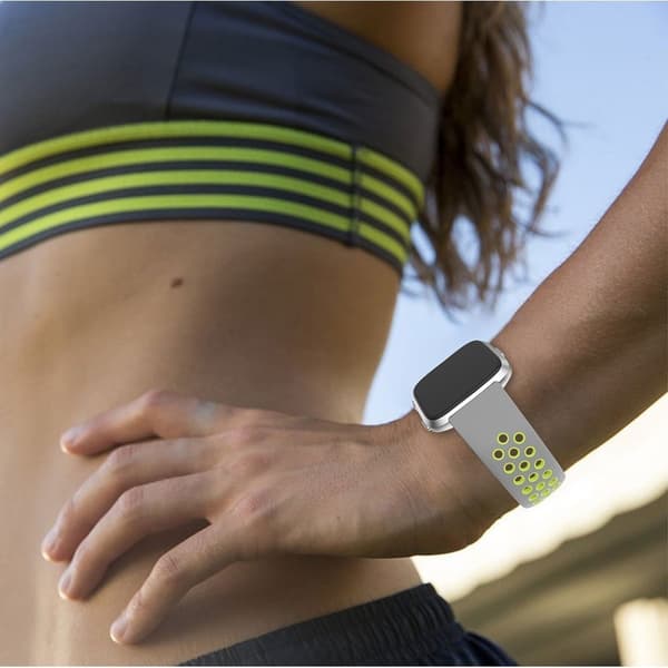 Fitbit Versa klokkereim i silikon - Grå og grønn Multicolor