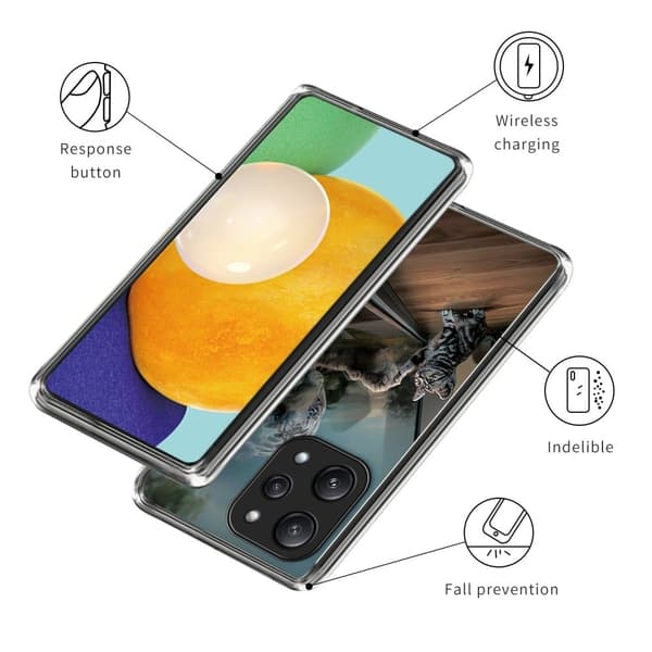Deco Xiaomi Redmi 12 / Xiaomi Poco M6 Pro deksel - Speilkatt Silver grey