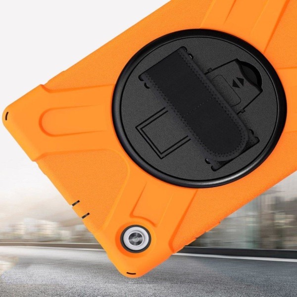 Lenovo Tab M10 HD Gen 2 360 drejelig kickstand-holder + silikoneetui - Orange Orange