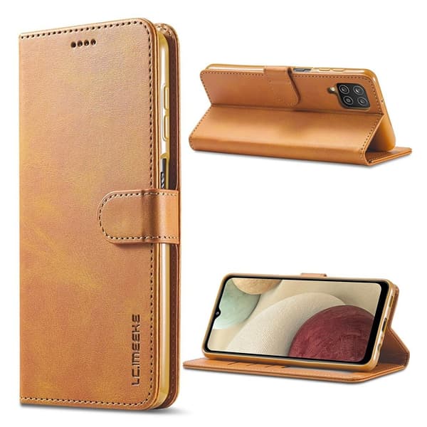 LC.IMEEKE Samsung Galaxy A12 5G Flip Case - Brun Brown