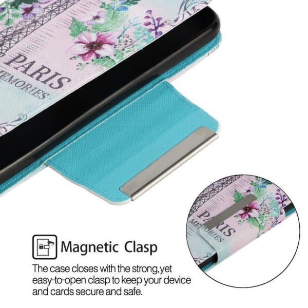 iPhone XS Max mobilfodral silikon syntetläder stående plånbok - multifärg