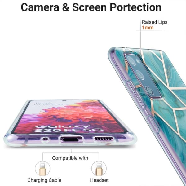 marmor Samsung Galaxy S20 FE 5G / S20 FE etui - grøn Green
