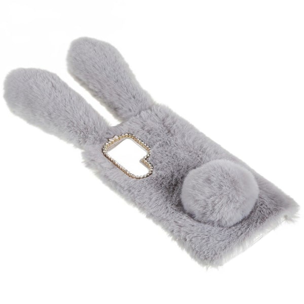 Fluffy Rabbit Samsung Galaxy S22 Ultra Cover - Sølv/Grå Silver grey