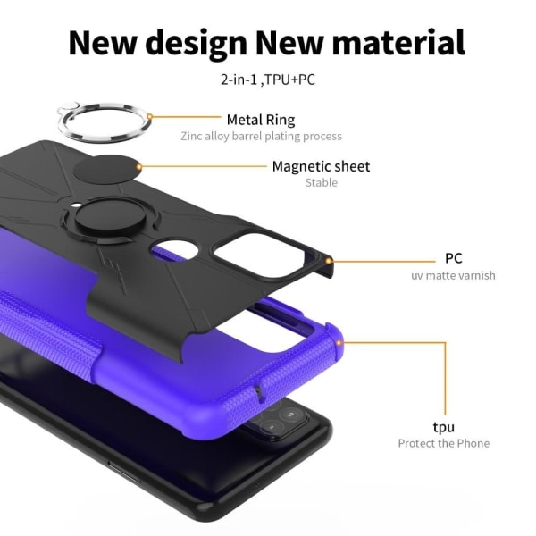 Kickstand-cover med magnetisk plade til Motorola Moto G Stylus 5 Purple