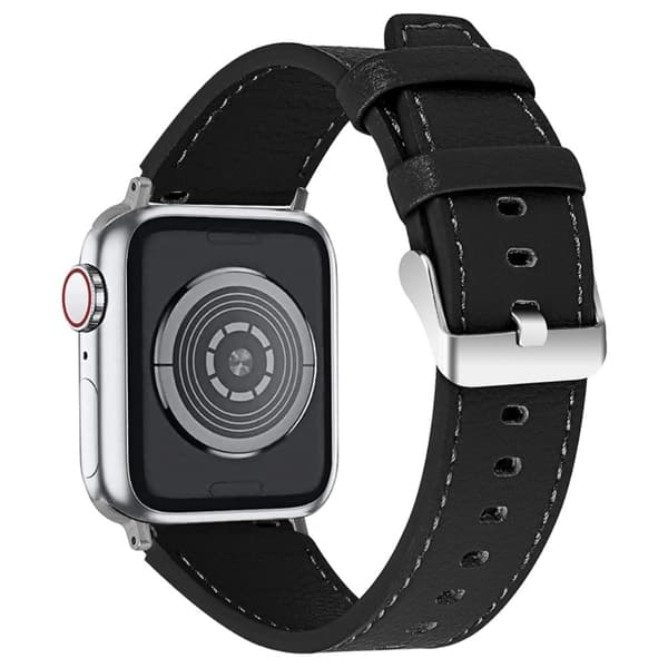 Apple Watch (41mm) nahkainen kellonhihna - Musta Black